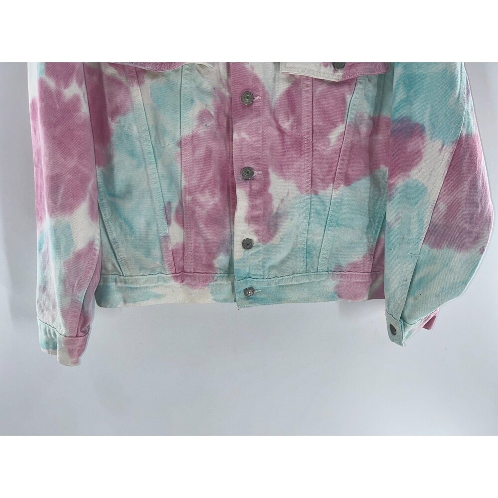 Women’s Levi's Pastel Tie Dye Y2K Oversized Trucker Style Denim Jacket Size XS - Picture 4 of 9
